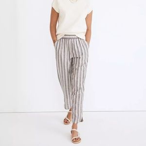 Madewell Linen Tapered Pants - Dobby Stripe